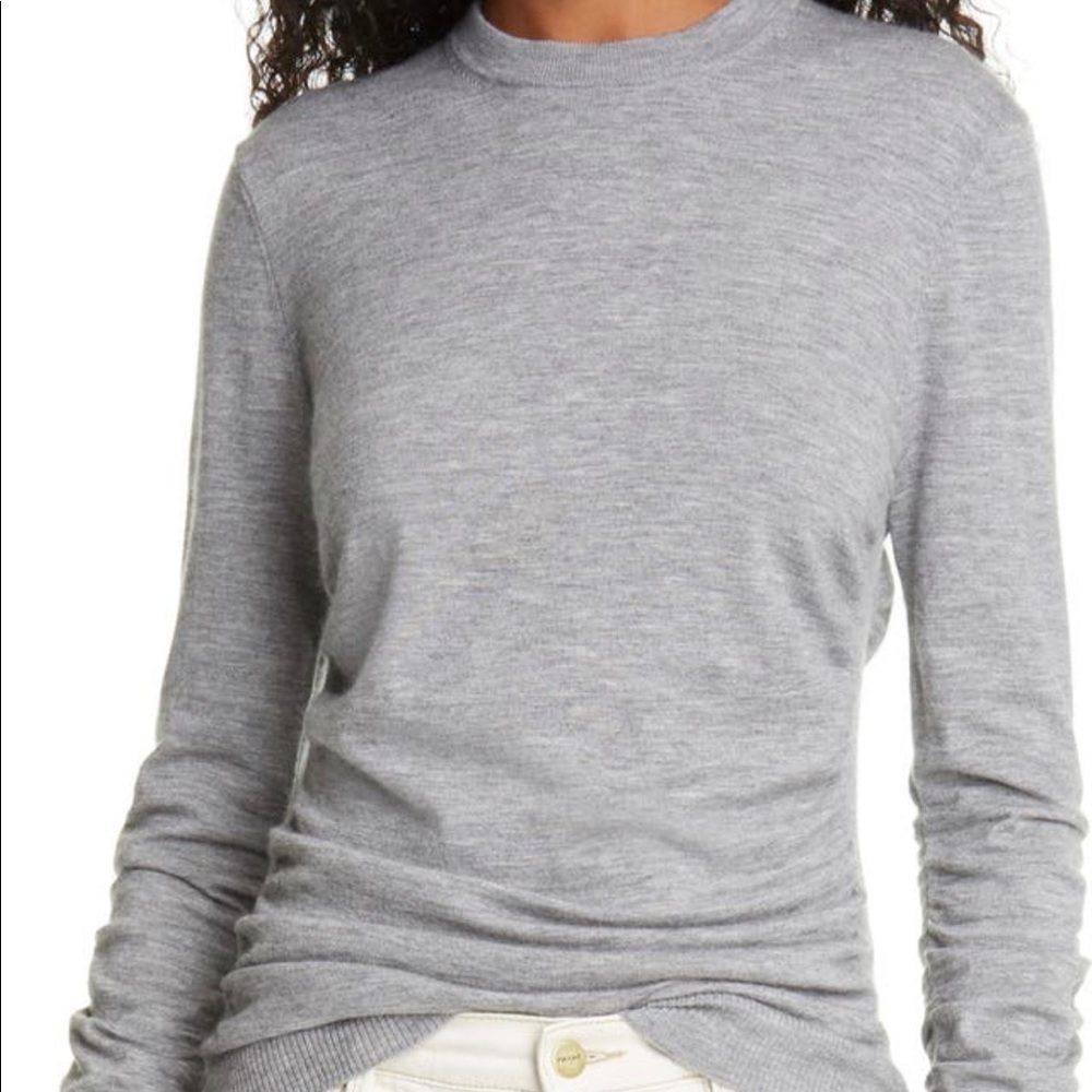 Frame Luxe Silk Blend Crew Neck Sweater